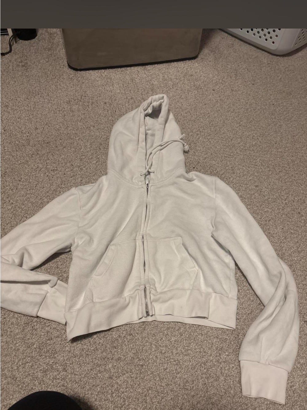 Brandy Melville Cream Zip-Up Hoodie Jacket
